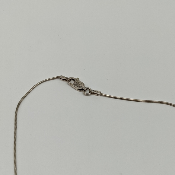 Hammered Finish Sterling Silver Heart Pendant and Italian Silver Chain - Picture 4 of 4